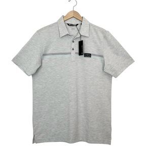 Travis Mathew Polo Shirt Mens Size Medium Neotropical Golf Activewear Gray - NEW